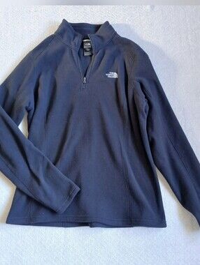 north face ♡ glacier fleece quarter zip sweatshirt large black outdoor cabin